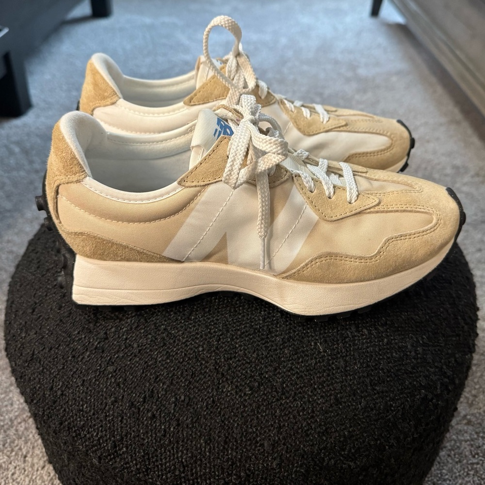 New Balance Beige and White Athletic Shoes